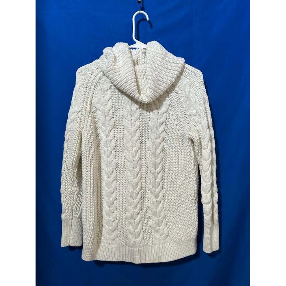 Haven Well Within Cream Cable Knit Cowl Neck Sweater Womens Small Cotton Blend